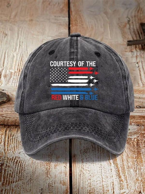 Courtesy Of The Red White Blue Hat American Patriotic Hat Gift For Him - Lilybirchmarket