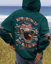 Cow Apparently I Have An Attitude Hoodie Funny Highland Cow Pullover Gift For Lady - Lilybirchmarket