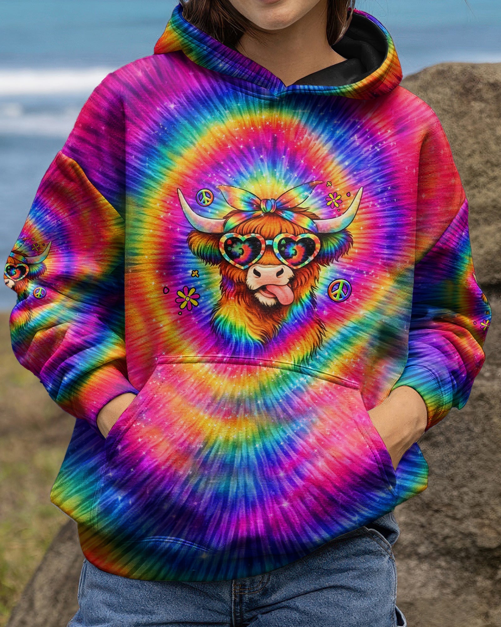 Cow Apparently I Have An Attitude Tie Dye Hoodie Funny Farm Animal Pullover Gift For Her - Lilybirchmarket