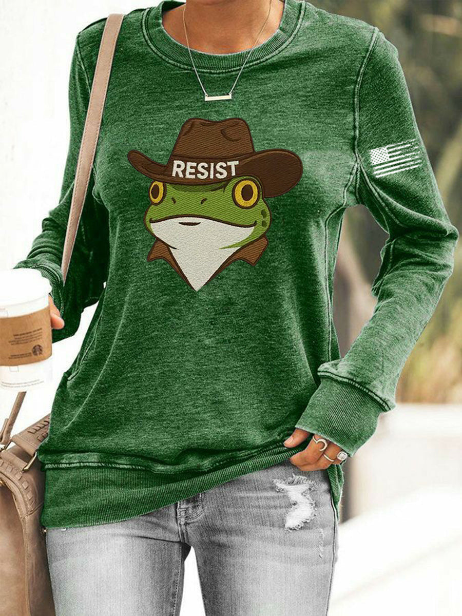 Cowboy Frog Resist Sweatshirt Anti ICE Sweatshirt Gifts For Sister - Lilybirchmarket
