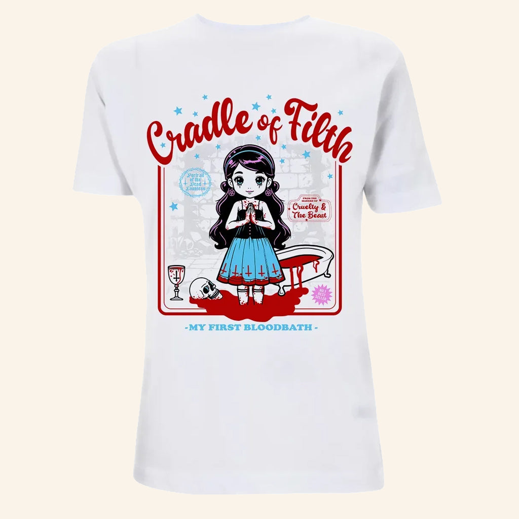 Cradle Of Filth Merch My First Bloodbath White T-Shirt Cool Gifts For Music Lovers - Lily Birch Market