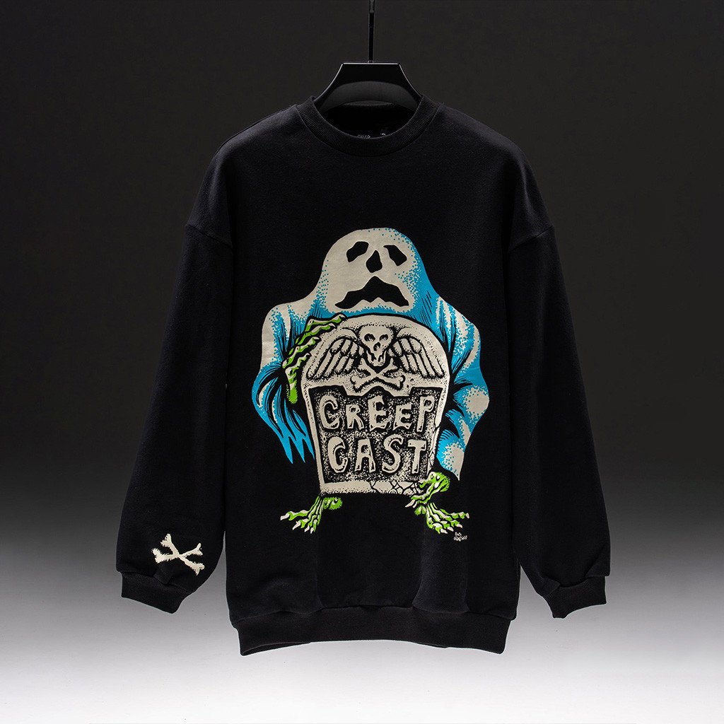 Creep Cast Merch CreepCast Tombstone Crewneck Sweatshirt Gifts For Friends - Lilybirchmarket