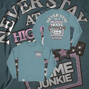 Crime Junkie Merch Sweatshirt Never Stay At A Highway Motel Crime Junkie Podcast Sweatshirt - Lilybirchmarket