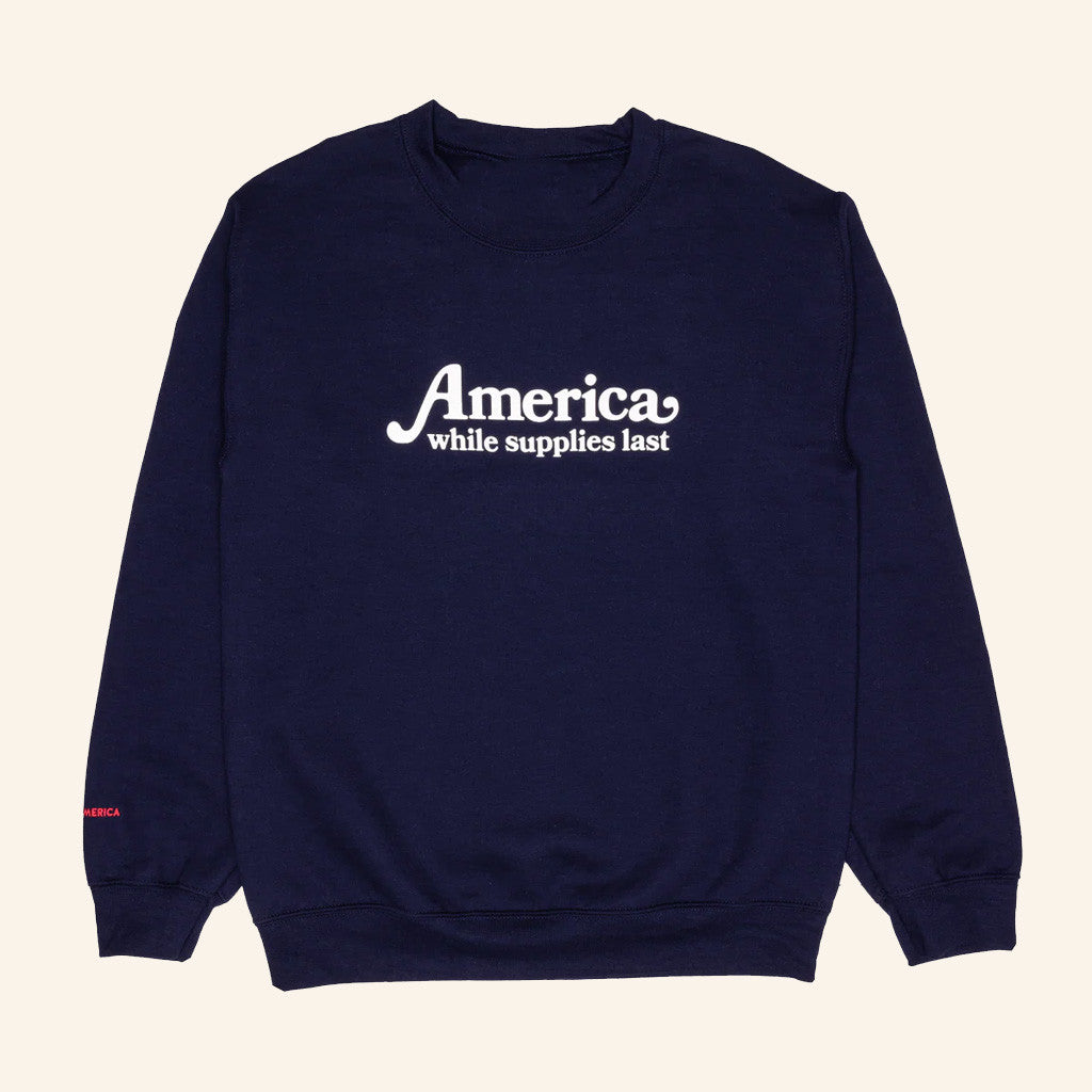 Crooked Merch America While Supplies Last Crewneck Sweatshirt Xmas Presents For Him - Lilybirchmarket