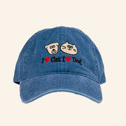 Cruddy Merch Bigwave I Love Cat And Dog Embroidered Hat Present Ideas For Animal Lovers - Lilybirchmarket