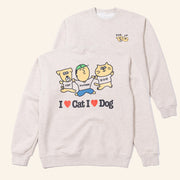 Cruddy Merch Bigwave I Love Cat And Dog Sweatshirt Gifts For Animal Lovers - Lilybirchmarket