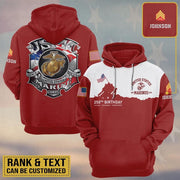 Custom U.S Marines 250th Birthday Honor Courage Commitment Hoodie USMC Veteran Gifts For Dad - Lilybirchmarket