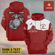 Custom USMC 250Th Birthday Hoodie 250 Years United States Marine Corps Veteran Clothing - Lilybirchmarket