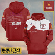 Custom USMC 250Th Birthday Hoodie 250 Years US Marine Corps Veteran Gifts For Patriots - Lilybirchmarket