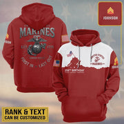 Custom USMC 250Th Birthday Hoodie Semper Fi 250Th Anniversary 2025 Gifts For Marine Veteran - Lilybirchmarket