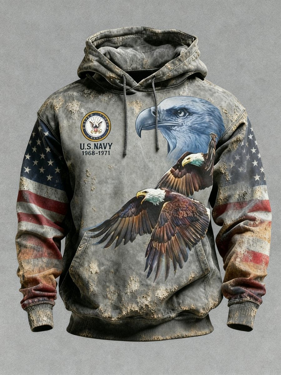 Custom Year Eagle US Navy Hoodie 250th Anniversary Personalized Gifts For Navy Veterans - Lilybirchmarket