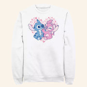 D Valentines Merch Lilo And Stitch Together Love Angel Sweatshirt Gifts Ideas For Her - Lilybirchmarket