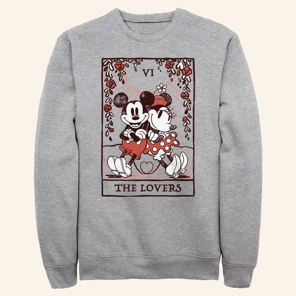 D Valentines Merch Mickey Mouse And Minnie Mouse The Lovers Sweatshirt Gifts For Her - Lilybirchmarket