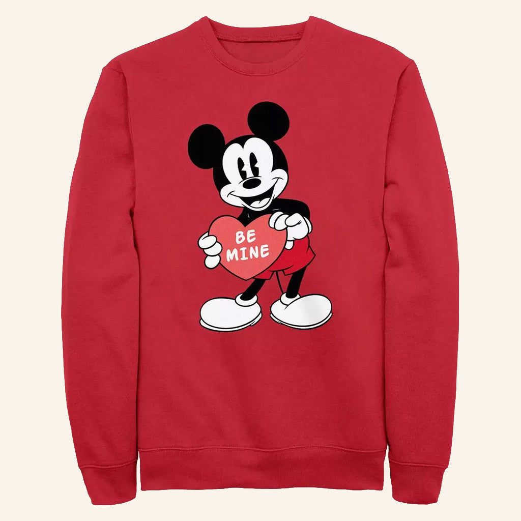 D Valentines Merch Mickey Mouse Be Mine Sweatshirt Best Gifts For Boyfriend - Lilybirchmarket