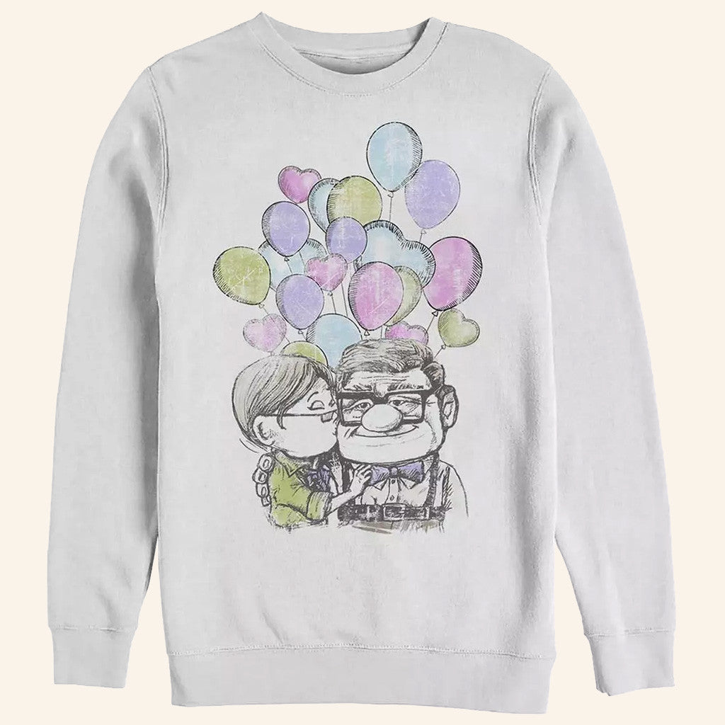 D Valentines Merch Pixar Up Ellie And Carl Love Up Sweatshirt Best Gifts For Boyfriend - Lilybirchmarket