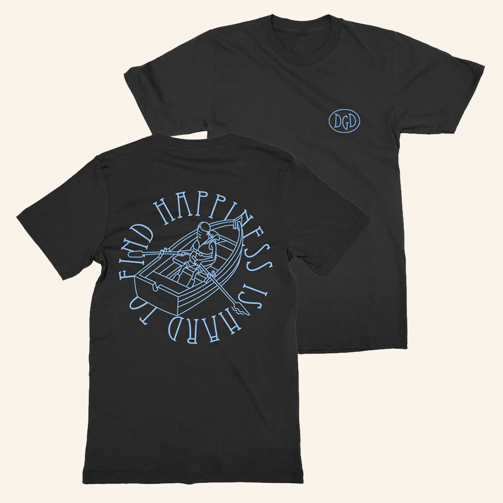 Dance Gavin Dance Merch Happiness Is Hard To Find Boat Black T-Shirt Gifts For Rock Lovers - Lily Birch Market