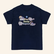 Dandy's World Merch Pebble Play Sleep Repeat T-Shirt Gift Ideas For Friends - Lily Birch Market
