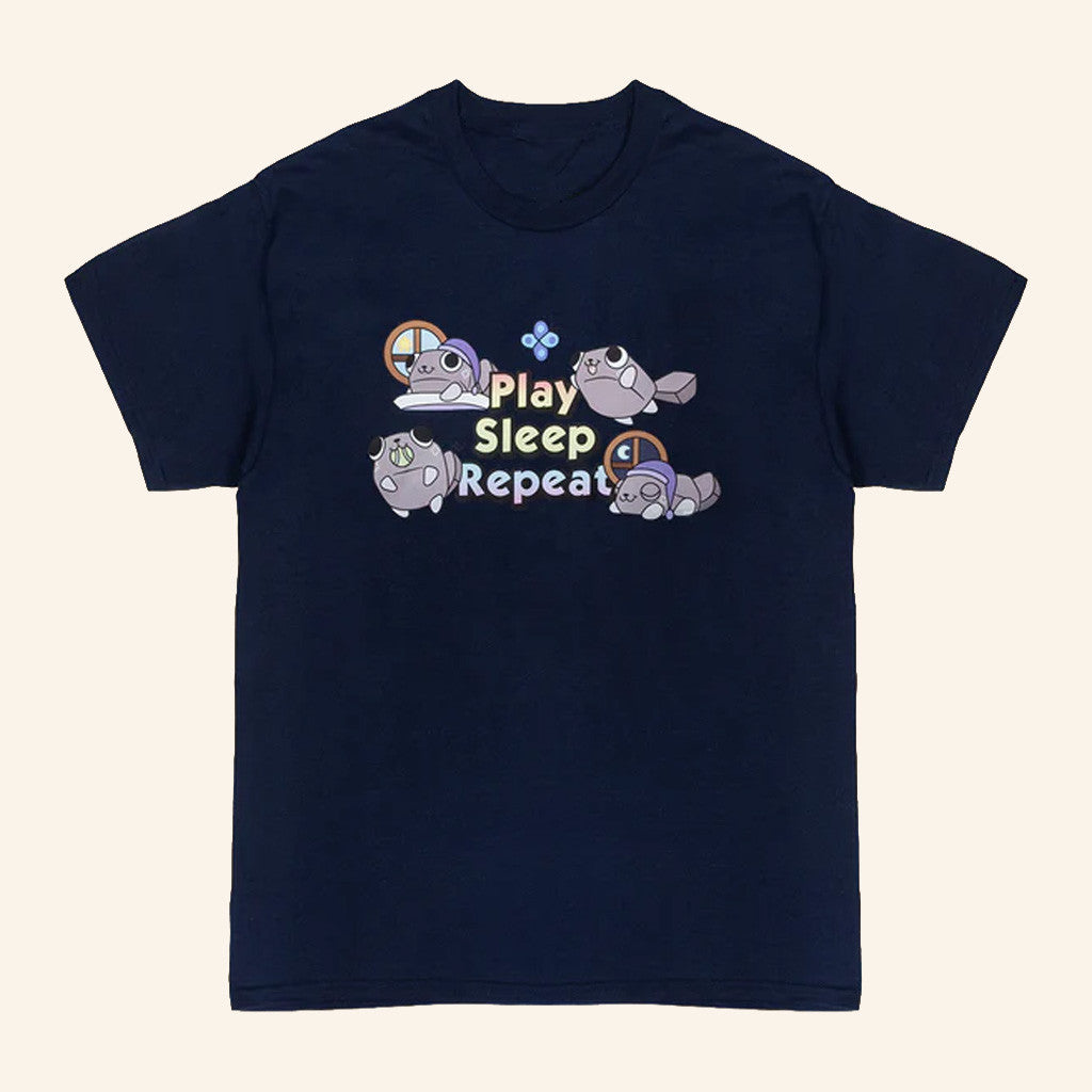 Dandy's World Merch Pebble Play Sleep Repeat T-Shirt Gift Ideas For Friends - Lily Birch Market