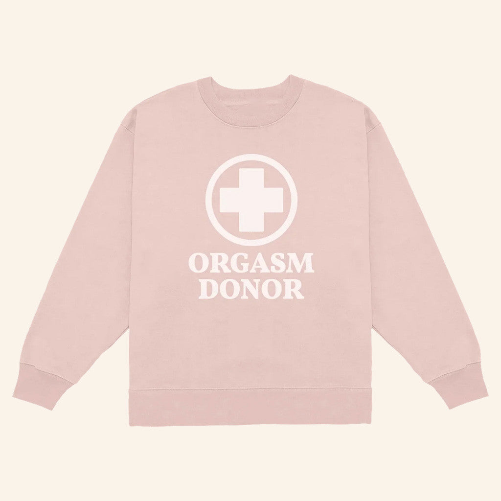Danny Duncan Merch Orgasm Donor Pale Pink Crewneck Sweatshirt Xmas Gifts For Wife - Lilybirchmarket