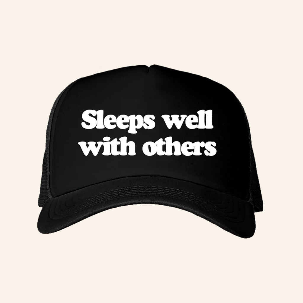 Danny Duncan Merch Sleeps Well With Others Black Trucker Hat Gift Ideas For Husband - Lilybirchmarket