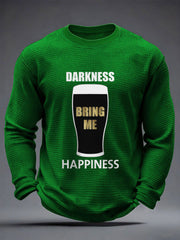  Darkness Bring Me Happiness Waffle Long Sleeve T-Shirt St Patrick's Day Men's Apparel - TradiViet