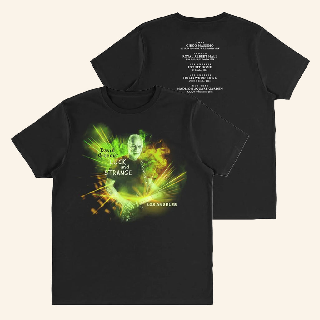 David Gilmour Merch Luck And Strange Tour LA T-Shirt Cool Gifts For Music Lovers - Lily Birch Market