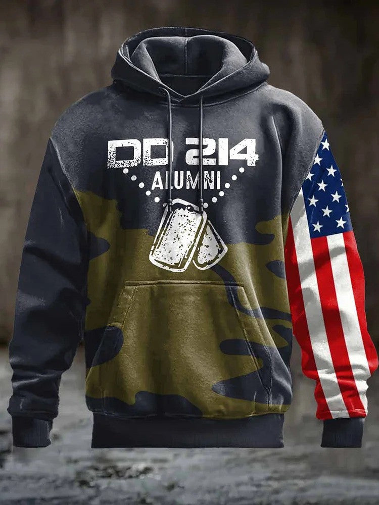 DD 214 Alumni Camo Hoodie American Flag Proud Of DD214 Alumni Veteran Clothing Gifts - Lilybirchmarket