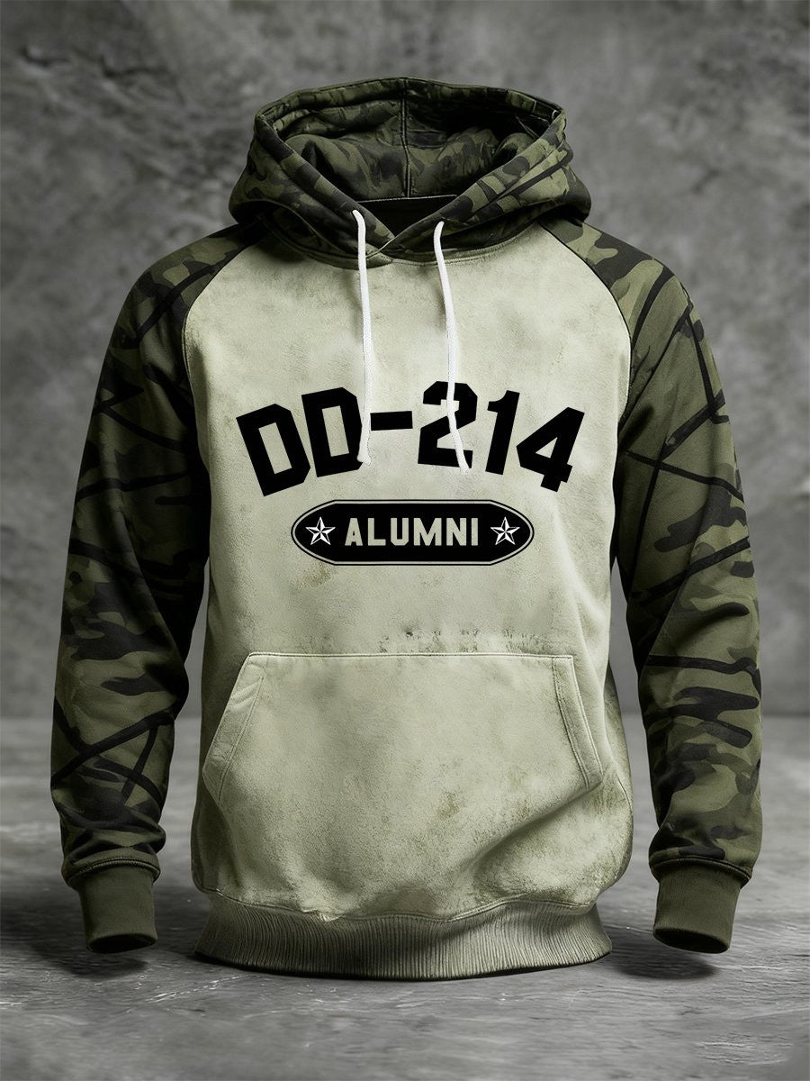 DD 214 Alumni Veteran Vintage Camo Hoodie Men's Unique DD214 Alumni Merch Apparel - Lilybirchmarket