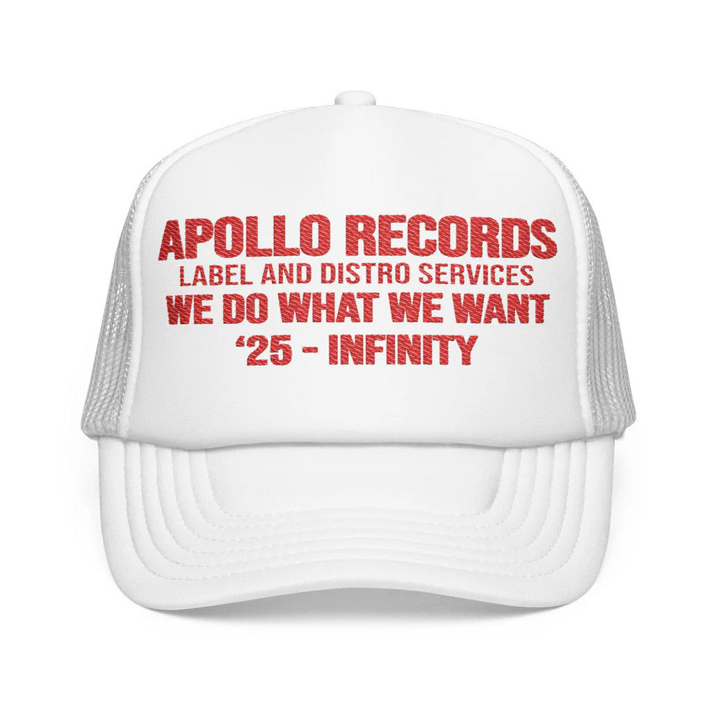 Death By Martymar Merch Apollo Records Label And Distro Services We Do What Trucker Hat White - Lilybirchmarket