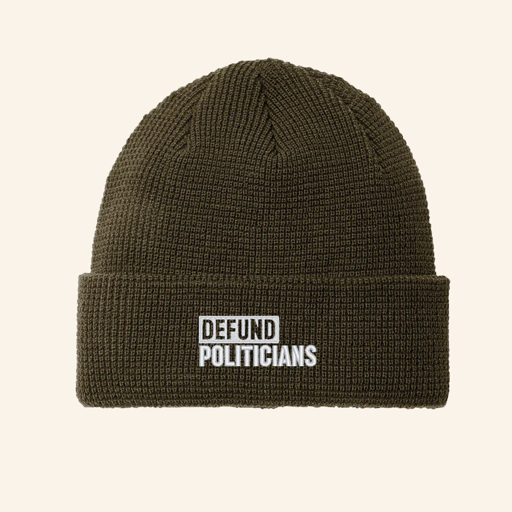 Defund Politicians Beanie Embroidered Protest Politics Beanie Gifts For Dad - Lilybirchmarket