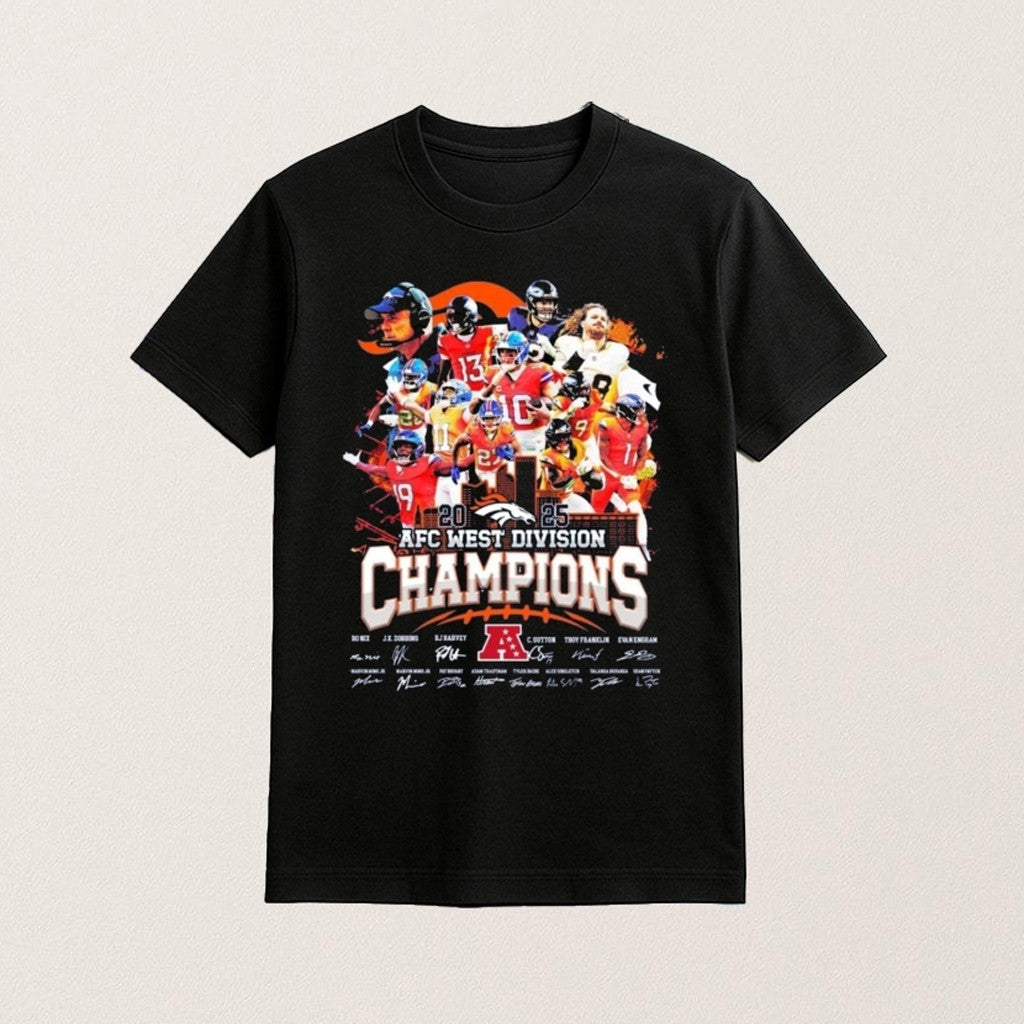 Denver Broncos Team 2025 AFC West Division Champions Shirt Denver Football Merch Fan Gifts - Lily Birch Market