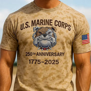 Devil Dog US Marine Corps 250th Anniversary Camo T-Shirt 1775 2025 USMC Merch Veteran Gifts - Lilybirchmarket