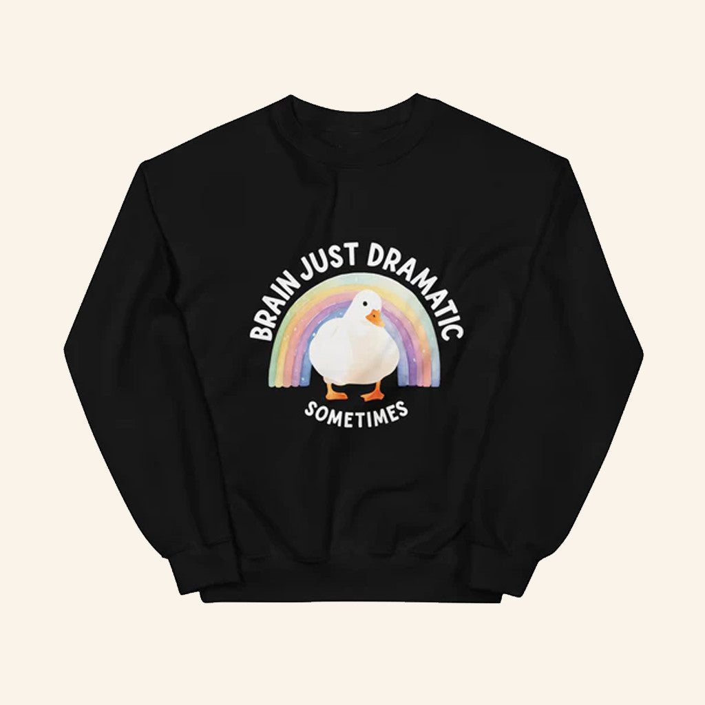 DiplomaDuck Merch Brain Just Dramatic Rainbow Duck Sweatshirt Best Christmas Gifts For Boyfriend - Lilybirchmarket