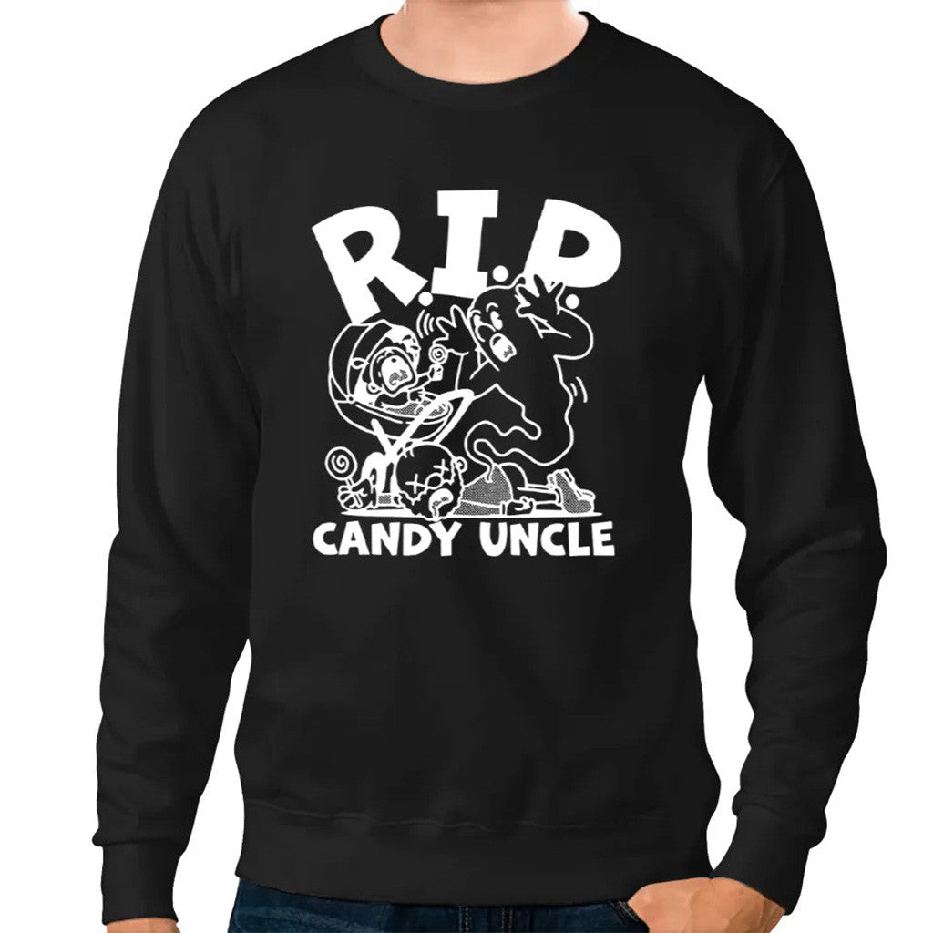 Distractible Merch RIP Candy Uncle Cartoon Sweatshirt Gift Ideas For Husband - Lilybirchmarket
