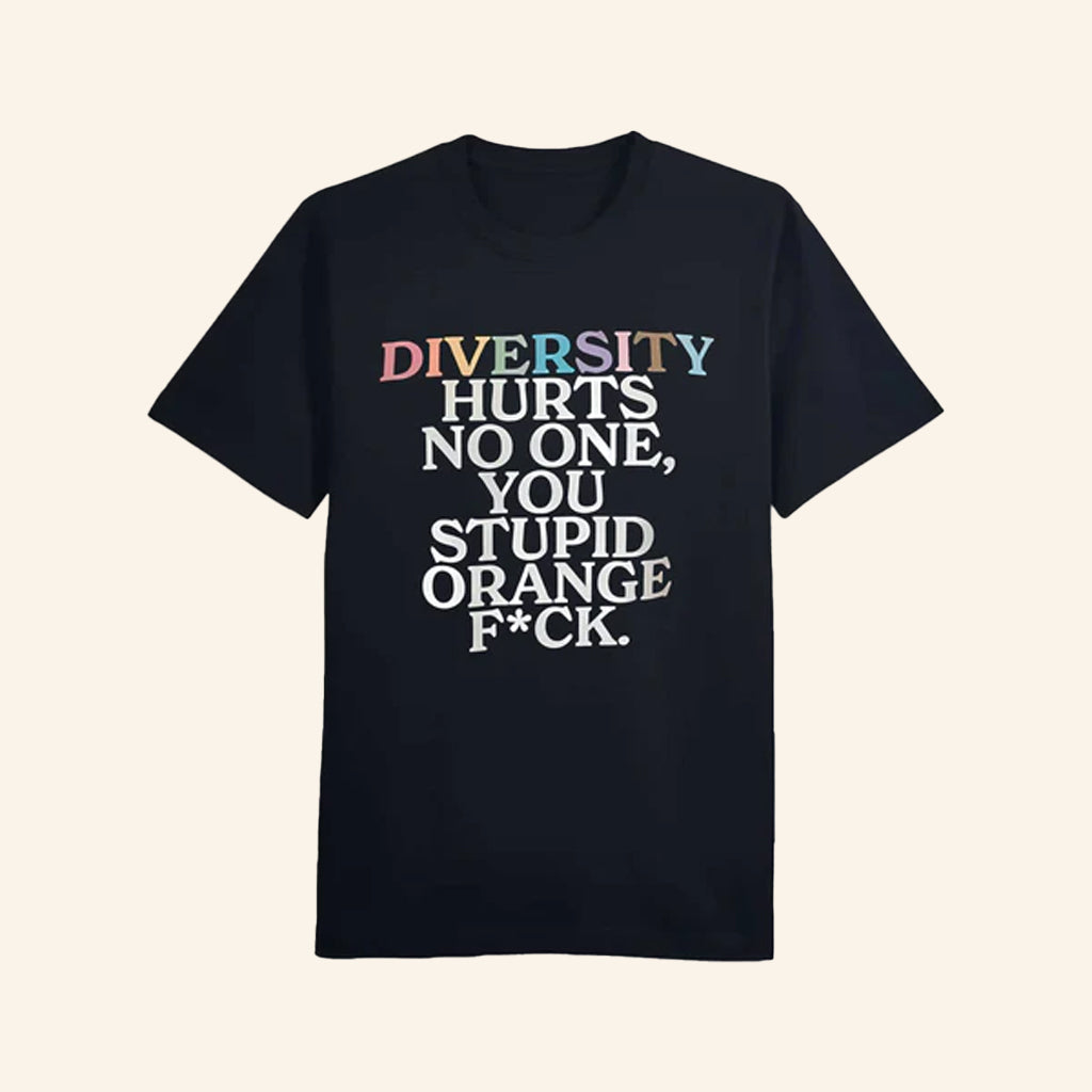 Diversity Hurts No One You Stupid Orange Fck T-Shirt Funny Slogan Shirt Gifts For Friends - Lily Birch Market