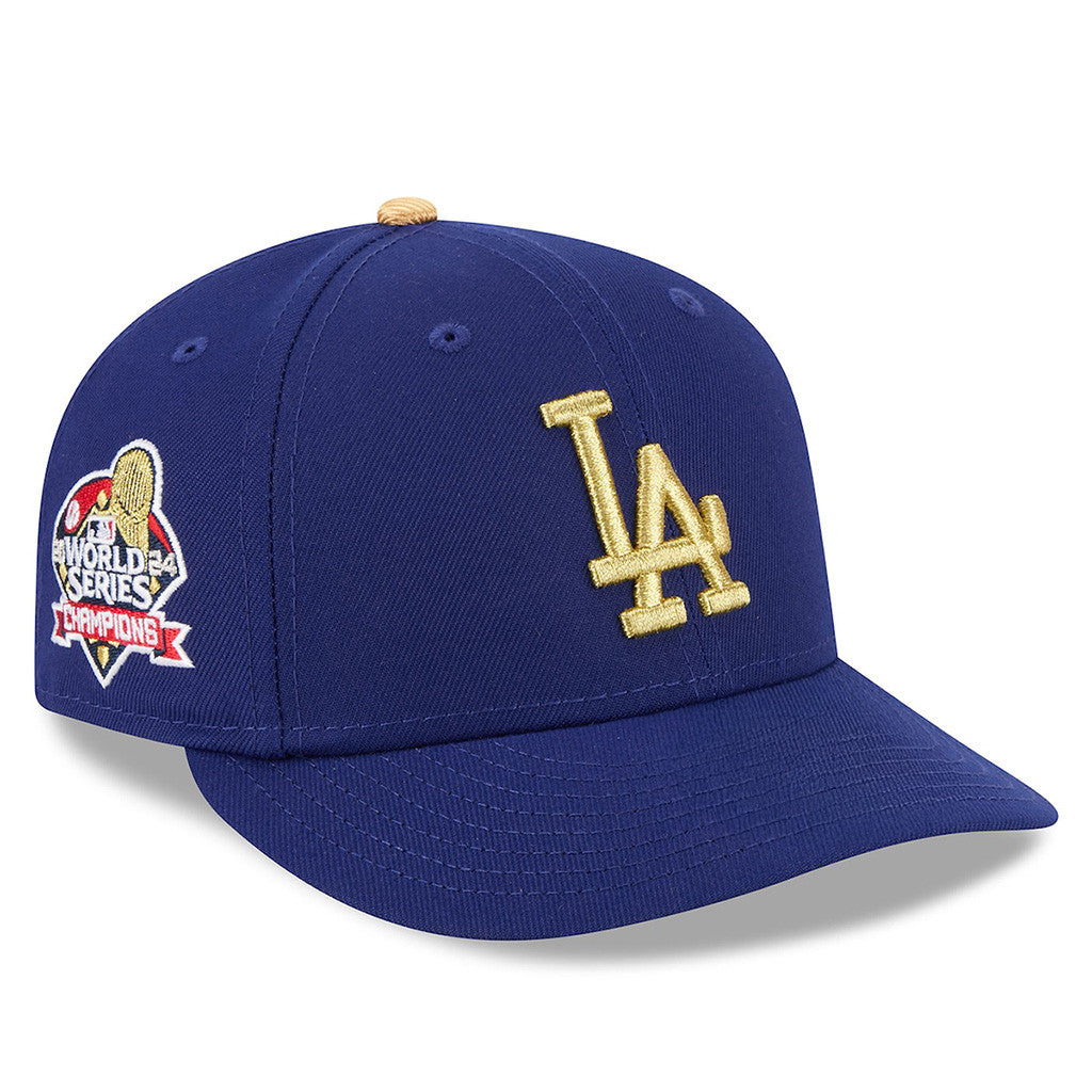 Dodgers World Series Merch Los Angeles Dodgers New Era Royal 2025 Gold Embroidered Hat Gifts - Lilybirchmarket