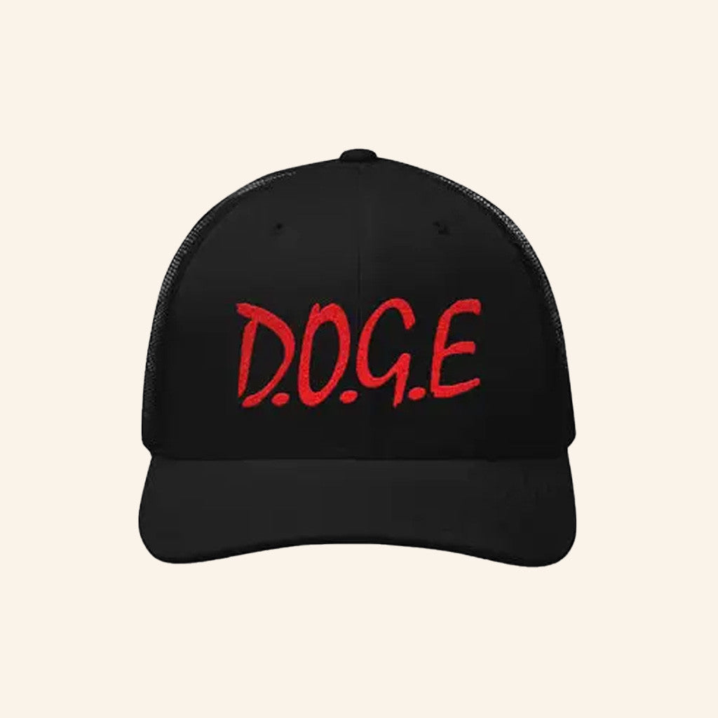 DOGE Gov Merch Straight Outta DOGE Trucker Hat Embroidered Gifts For Friends - Lilybirchmarket