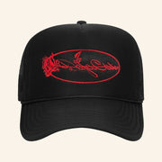 Doja Cat Merch Embroidered Rose Trucker Hat Presents For Music Lovers - Lilybirchmarket
