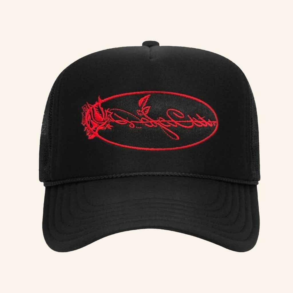 Doja Cat Merch Rose Trucker Hat Embroidered Christmas Present For Husband - Lilybirchmarket
