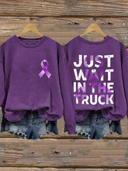 Domestic Violence Awareness Just Wait In The Truck Sweatshirt DV Warrior Sweatshirt - Lilybirchmarket