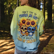 Don't Try To Figure Me Out I'm A Special Kind Of Twisted Sweatshirt Sunflower Skull Clothing - Lilybirchmarket