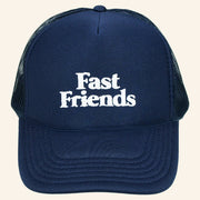 Down Right Merch Fast Friends FF Logo Navy Hat Best Gifts For Him - Lilybirchmarket