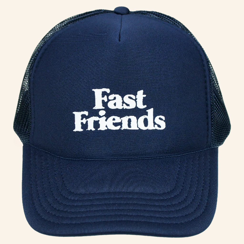 Down Right Merch Fast Friends FF Logo Navy Hat Best Gifts For Him - Lilybirchmarket