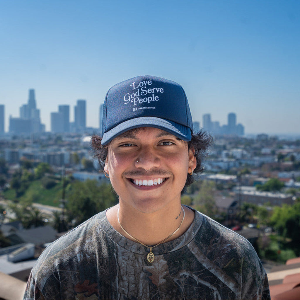 Dream Center Merch Love God Serve People Trucker Hat Gifts For Christian Friends - Lilybirchmarket