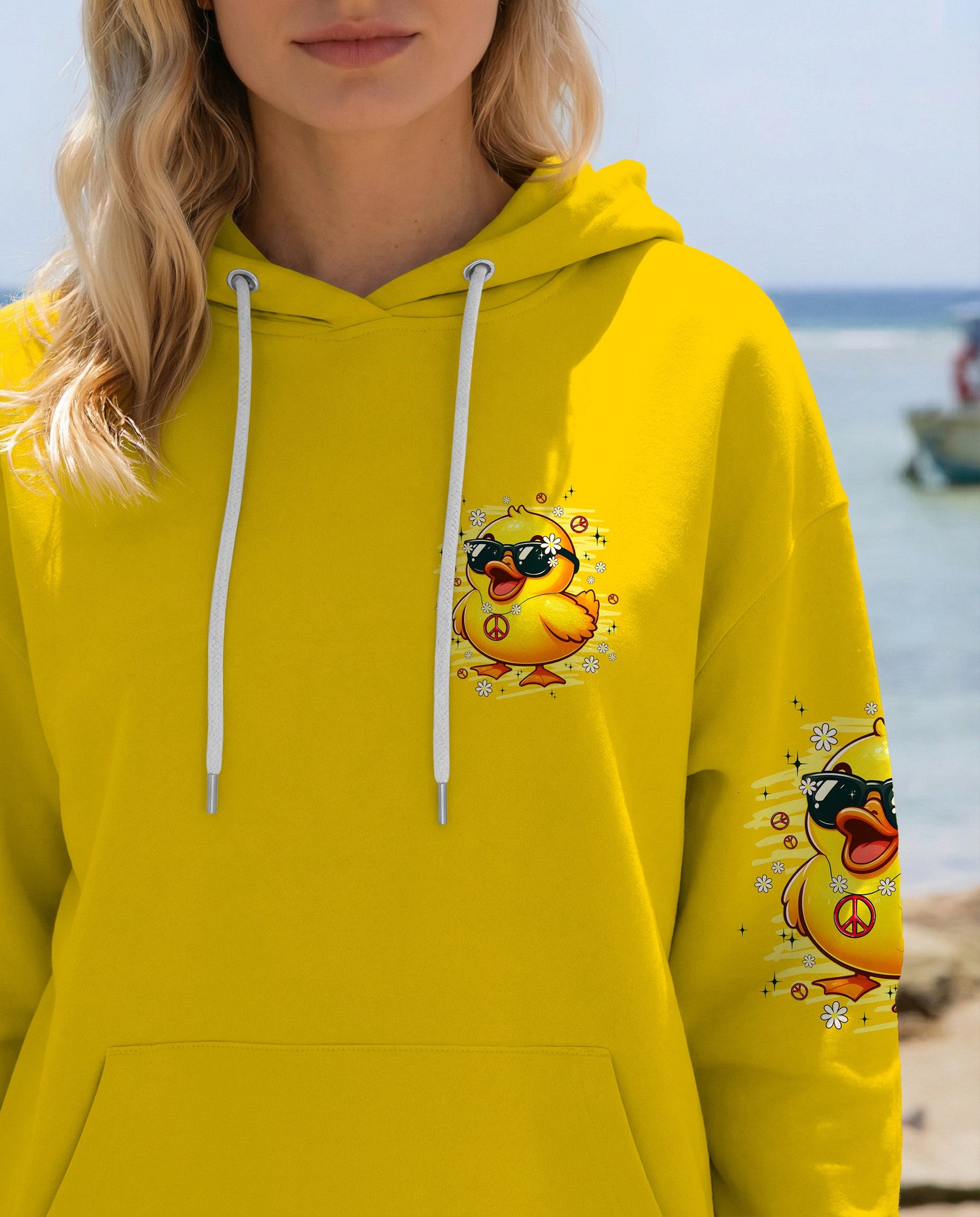 Duck Apparently I Have An Attitude Hoodie Cute Yellow Duck With Sunglasses Merch Gift For Her - Lilybirchmarket
