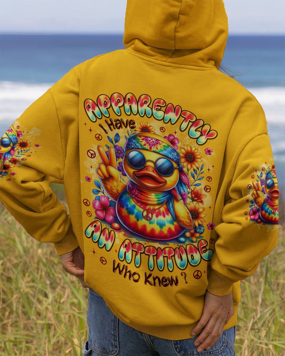 Duck Apparently I Have An Attitude Hoodie Funny Retro Animal Clothing Gift For Animal Lover - Lilybirchmarket