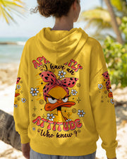 Duck Apparently I Have An Attitude Zip Hoodie Funny Duck Daisy Flower Clothing Gift For Her - Lilybirchmarket