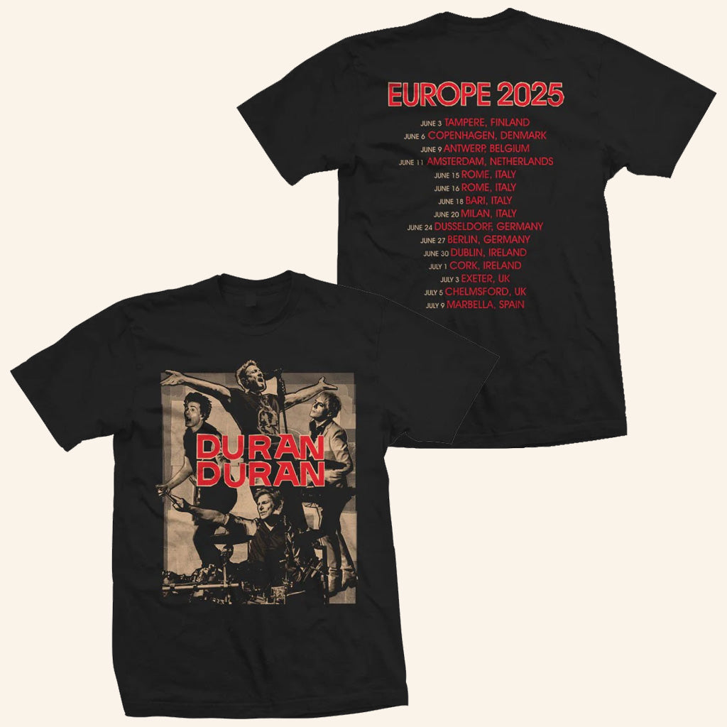 Duran Duran Merch Europe 2025 Collage T-Shirt Black Gifts Ideas For Music Lovers - Lily Birch Market