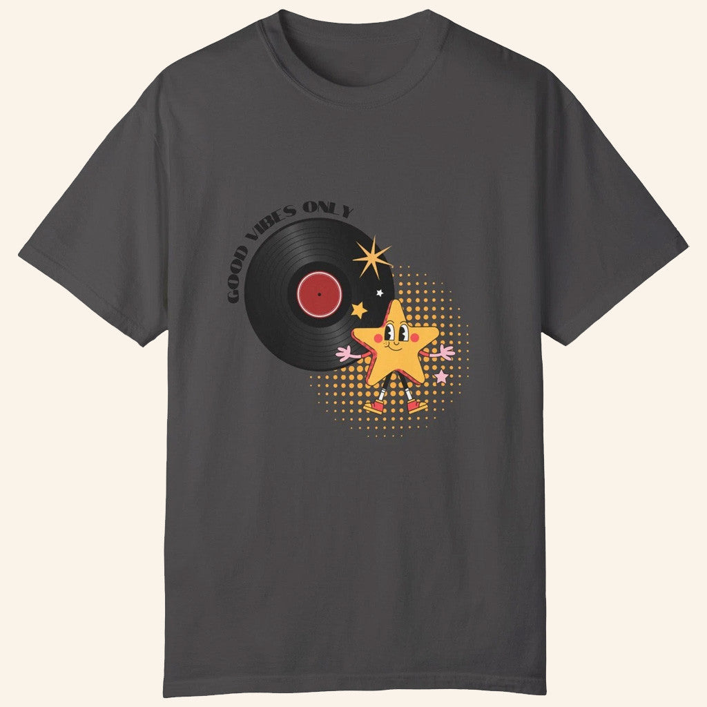 DWTS Merch Dancing Star With Vinyl Record T-Shirt Good Vibes Only Shirt Gifts For Him - Lily Birch Market