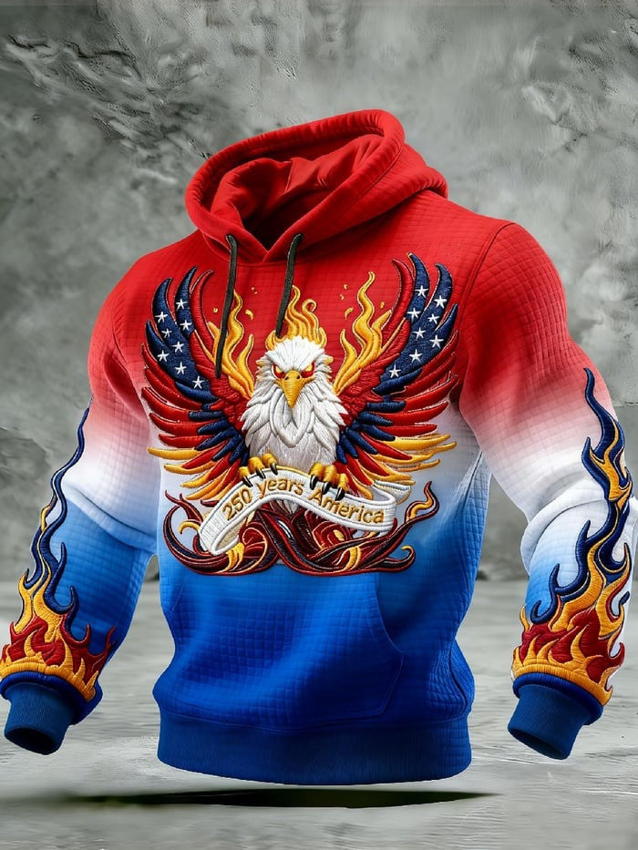 Eagle 250 Years America Hoodie USA 250th Anniversary 4Th Of July Clothes Gifts For Patriots Men - Lilybirchmarket
